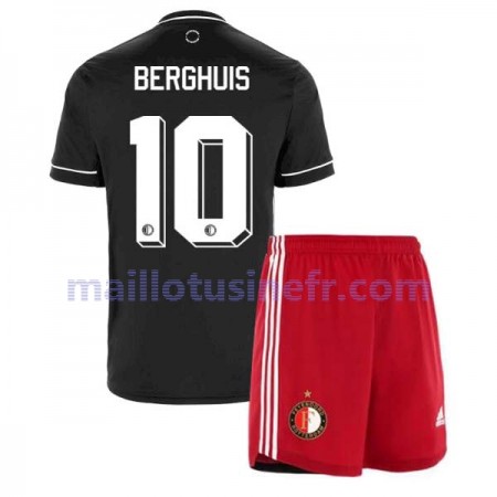 Maillot de Foot Feyenoord Rotterdam Steven Berghuis 10 Extérieur 2020-21 - Enfant